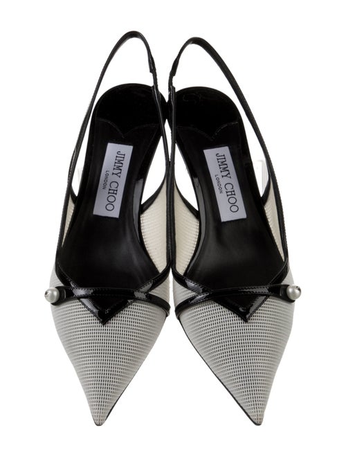 Jimmy Choo Mesh Crystal Embellishments Slingback Pumps