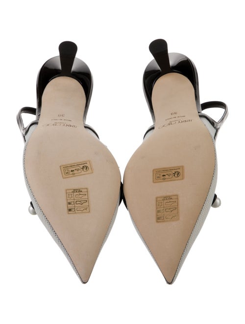 Jimmy Choo Mesh Crystal Embellishments Slingback Pumps