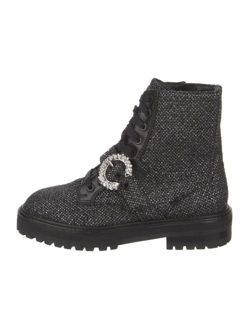 Jimmy Choo Tweed Tweed Pattern Combat Boots