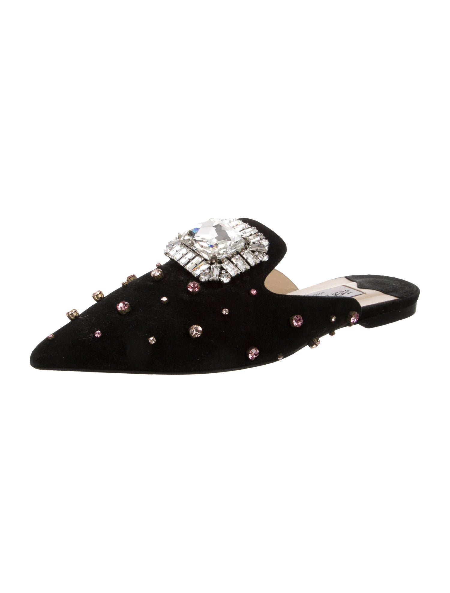 Jimmy Choo Suede Crystal Embellishments Mules