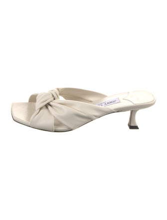 Jimmy Choo Leather Bow Accents Slides