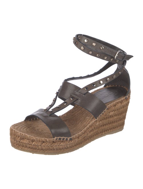 Jimmy Choo Leather Studded Accents Espadrilles