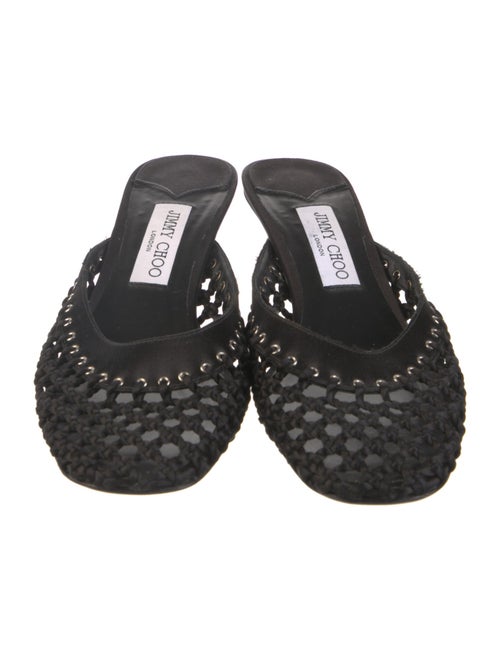 Jimmy Choo Leather Mesh Accents Mules