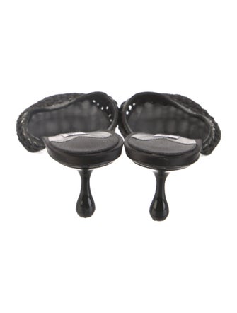 Jimmy Choo Leather Mesh Accents Mules