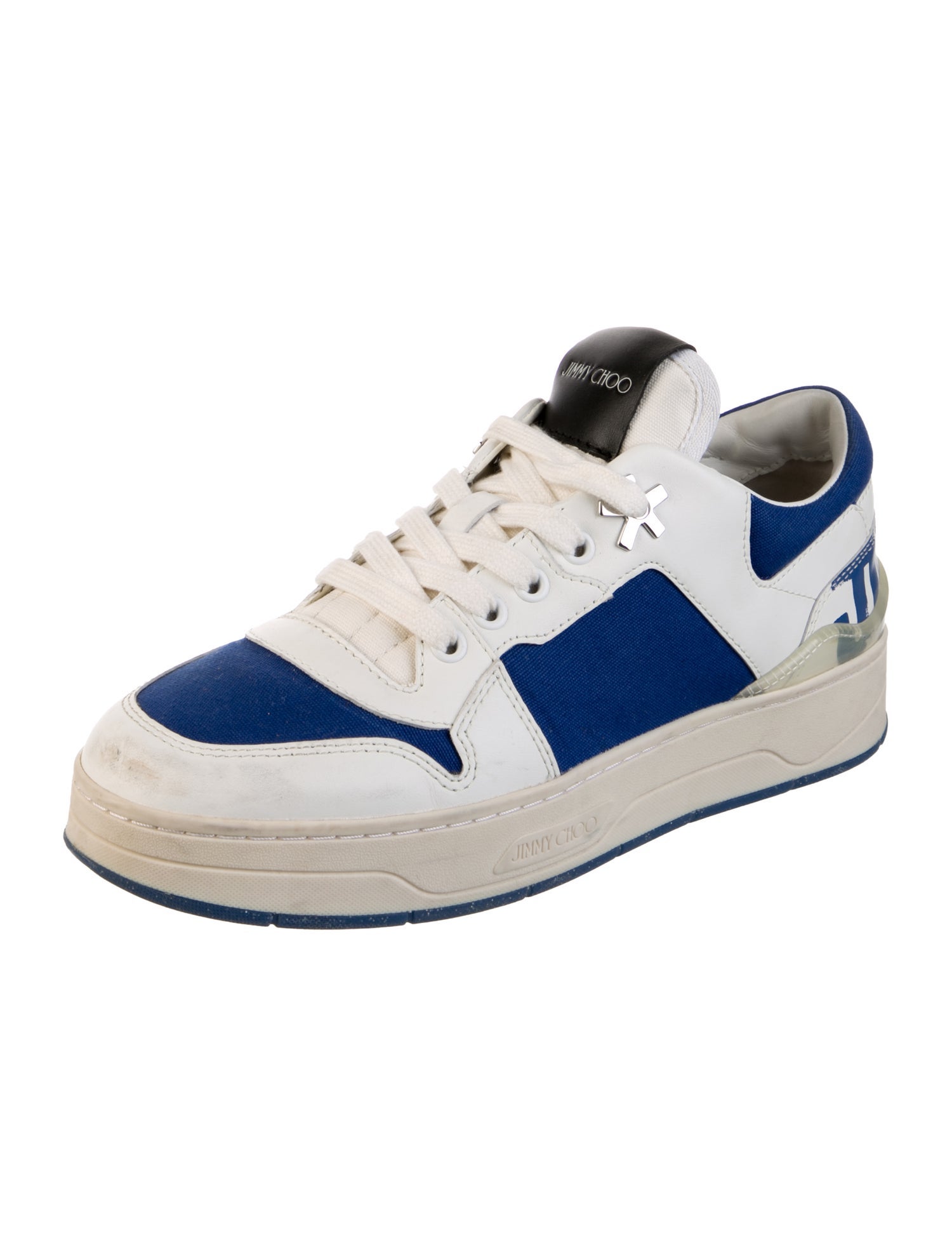 Jimmy Choo Leather Colorblock Pattern Sneakers