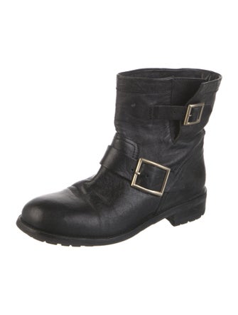 Jimmy Choo Leather Moto Boots