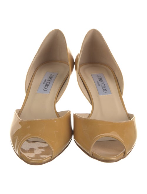 Jimmy Choo Patent Leather Leather Trim Embellishment D'Orsay Pumps