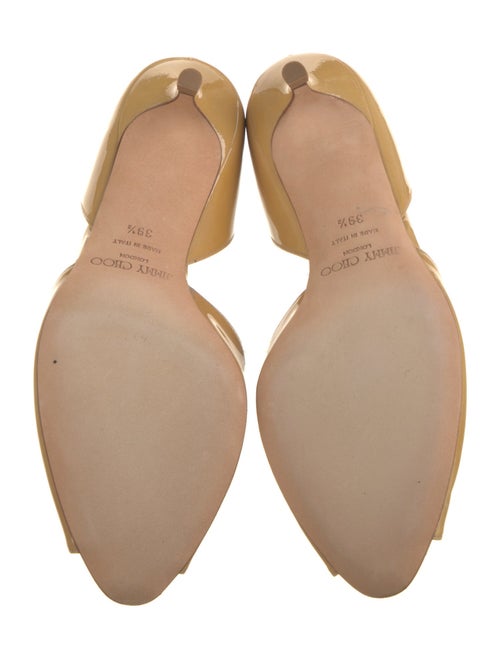 Jimmy Choo Patent Leather Leather Trim Embellishment D'Orsay Pumps