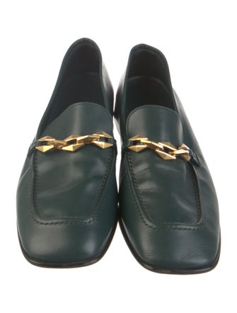Jimmy Choo Leather Chain-Link Accents Loafers