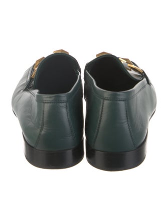 Jimmy Choo Leather Chain-Link Accents Loafers