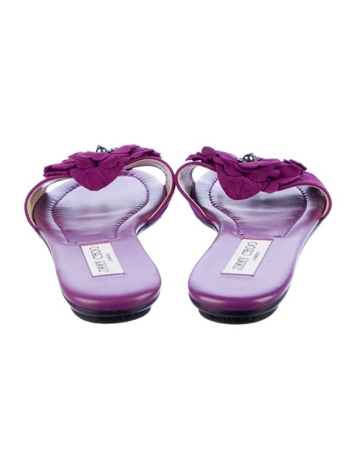 Jimmy Choo Suede Crystal Embellishments Slides