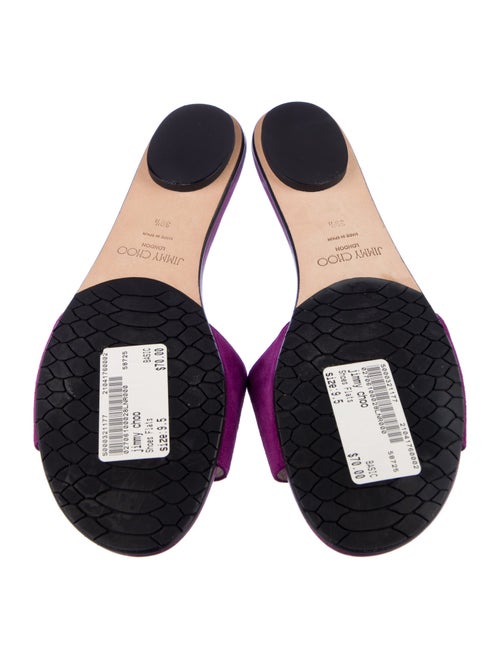 Jimmy Choo Suede Crystal Embellishments Slides