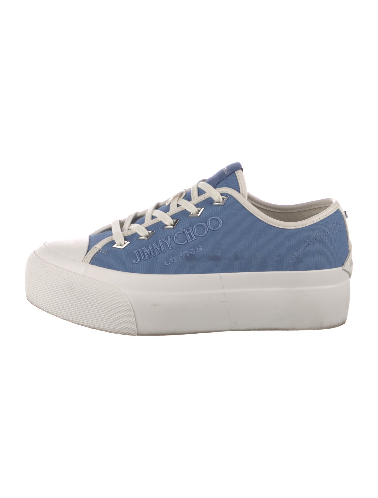 Jimmy Choo Canvas Embroidered Accent Sneakers