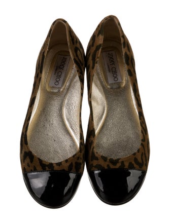 Jimmy Choo Suede Animal Print Flats
