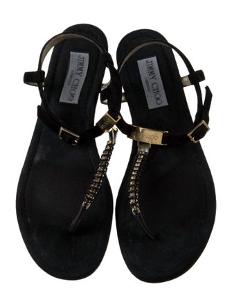 Jimmy Choo Suede T-Strap Sandals