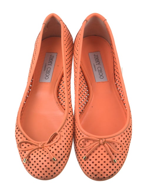 Jimmy Choo Leather Lasercut Accents Ballet Flats