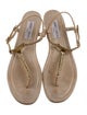 Jimmy Choo Suede Glitter Accents T-Strap Sandals
