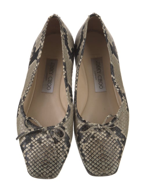 Jimmy Choo Leather Animal Print Ballet Flats