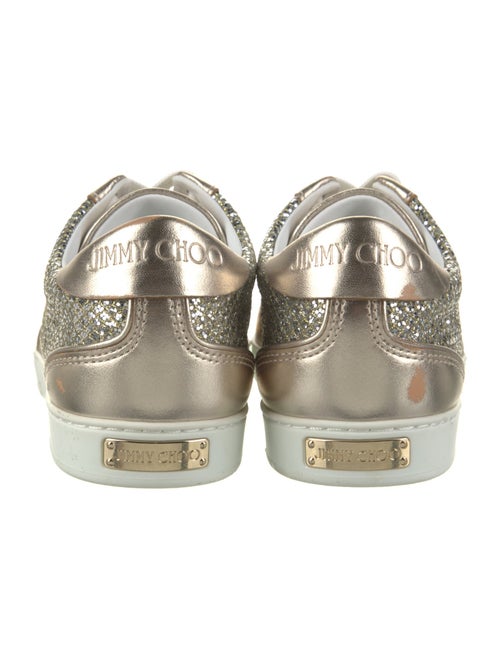 Jimmy Choo Leather Glitter Accents Sneakers