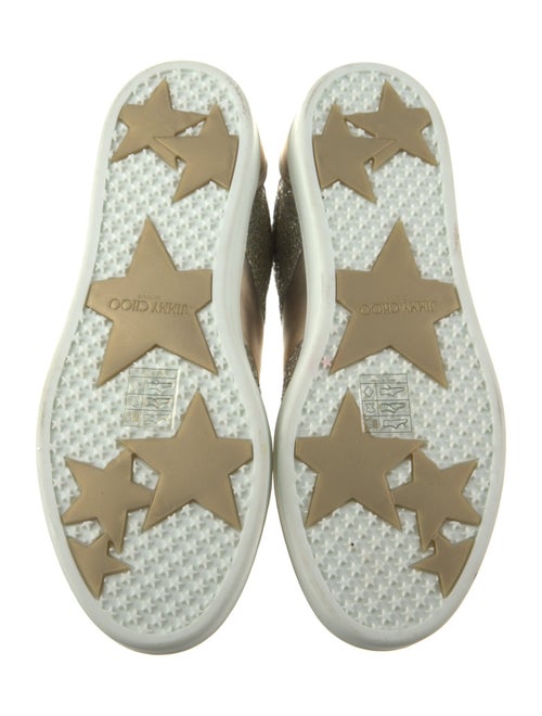 Jimmy Choo Leather Glitter Accents Sneakers