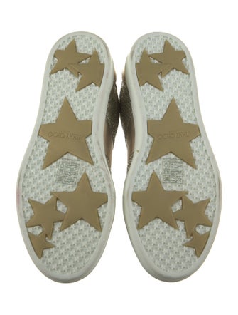 Jimmy Choo Leather Glitter Accents Sneakers