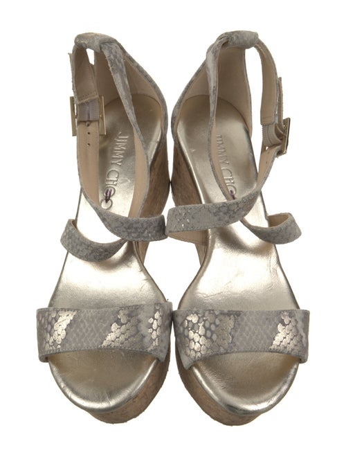 Jimmy Choo Suede Animal Print Sandals