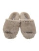 Jimmy Choo Lamb Fur Crystal Embellishments Slides