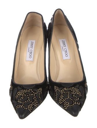 Jimmy Choo Leather Studded Accents Pumps