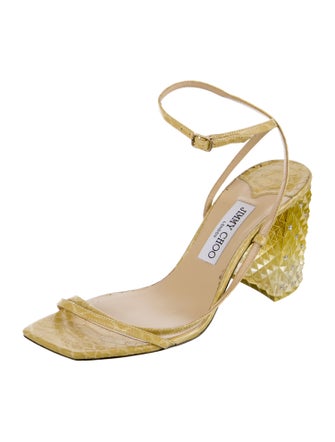 Jimmy Choo Embossed Leather Patterned Sandals
