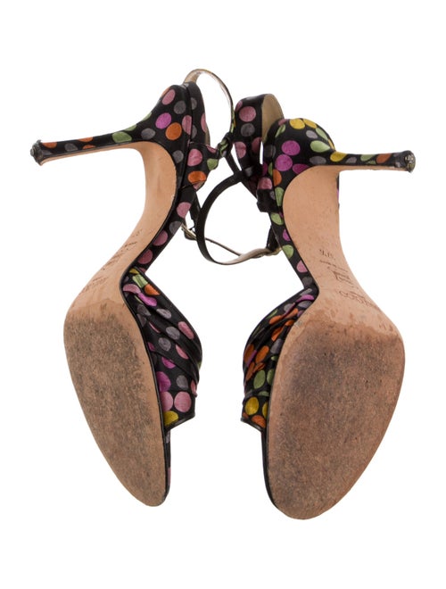 Jimmy Choo Satin Polka Dot Print Slingback Sandals