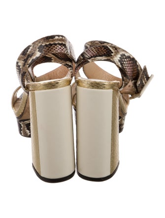 Jimmy Choo Leather Animal Print Sandals