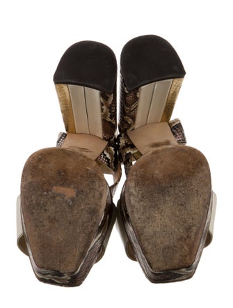 Jimmy Choo Leather Animal Print Sandals