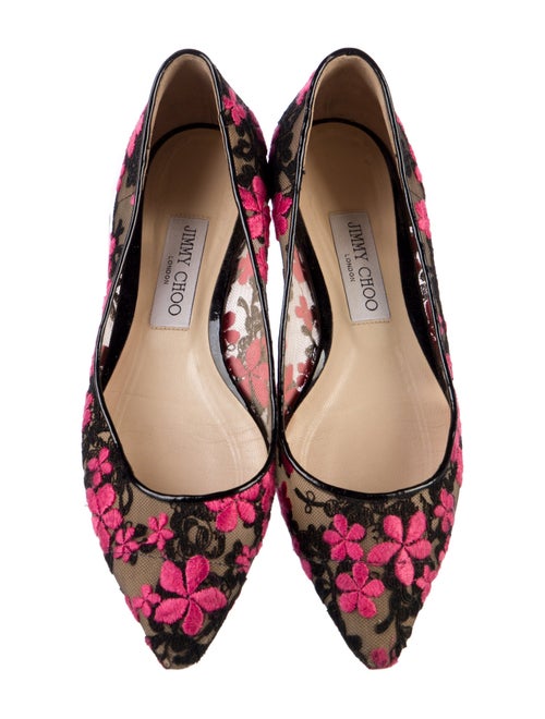 Jimmy Choo Lace Floral Print Flats