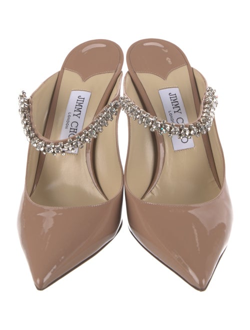 Jimmy Choo Patent Leather Crystal Embellishments Mules