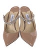 Jimmy Choo Patent Leather Crystal Embellishments Mules