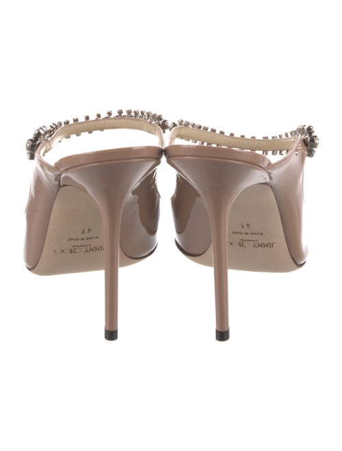 Jimmy Choo Patent Leather Crystal Embellishments Mules