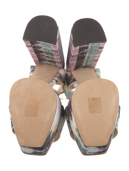Jimmy Choo Tie-Dye Print Leather Trim Embellishment Sandals