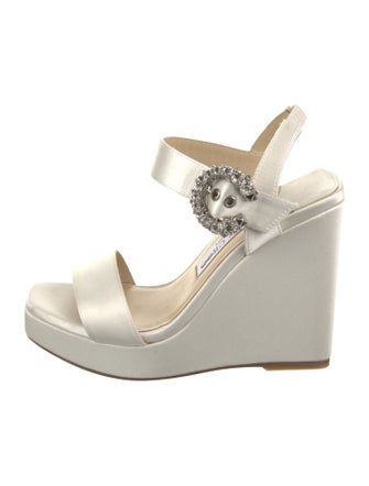 Jimmy Choo Satin Crystal Embellishments Sandals