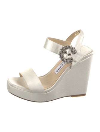 Jimmy Choo Satin Crystal Embellishments Sandals