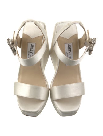Jimmy Choo Satin Crystal Embellishments Sandals