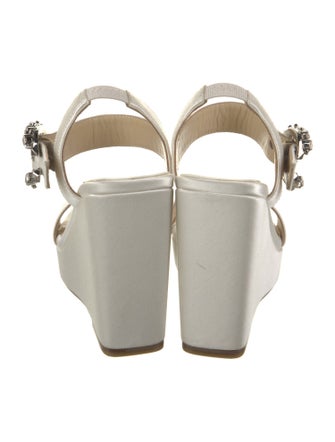 Jimmy Choo Satin Crystal Embellishments Sandals