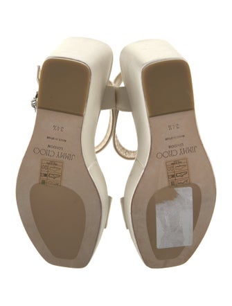 Jimmy Choo Satin Crystal Embellishments Sandals