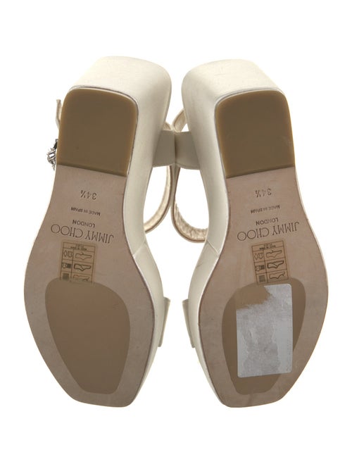 Jimmy Choo Satin Crystal Embellishments Sandals
