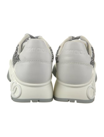 Jimmy Choo Leather Glitter Accents Sneakers