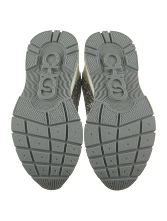 Jimmy Choo Leather Glitter Accents Sneakers