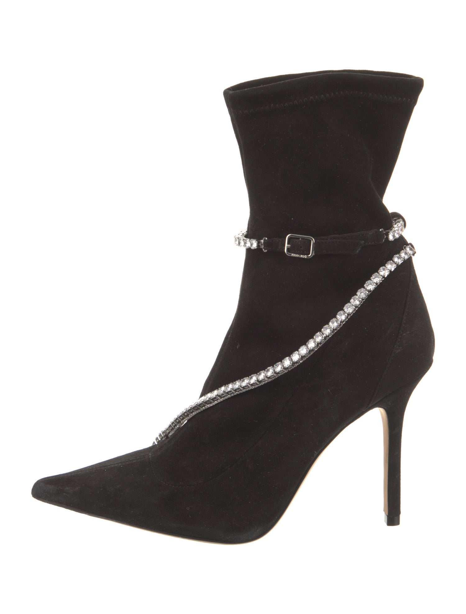 Jimmy Choo Suede Crystal Embellishments Sock Boots