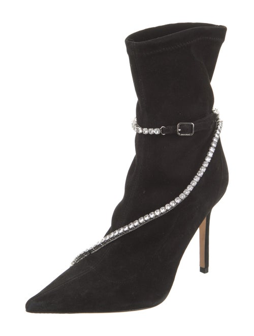 Jimmy Choo Suede Crystal Embellishments Sock Boots
