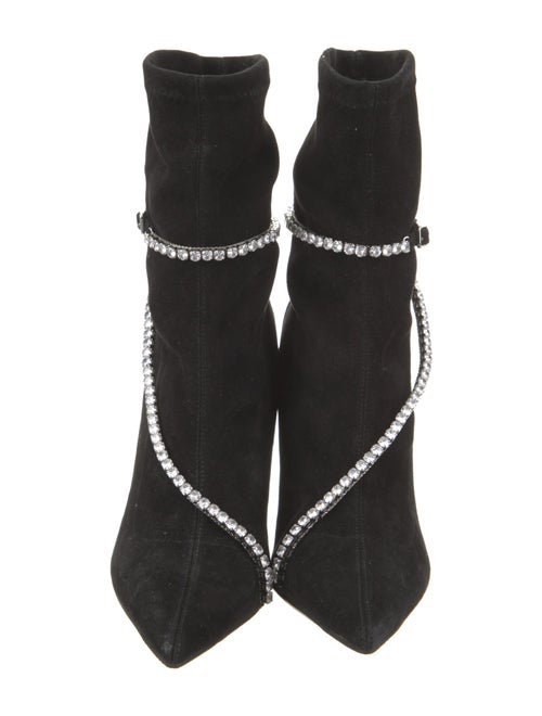 Jimmy Choo Suede Crystal Embellishments Sock Boots