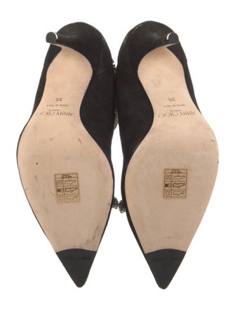 Jimmy Choo Suede Crystal Embellishments Sock Boots