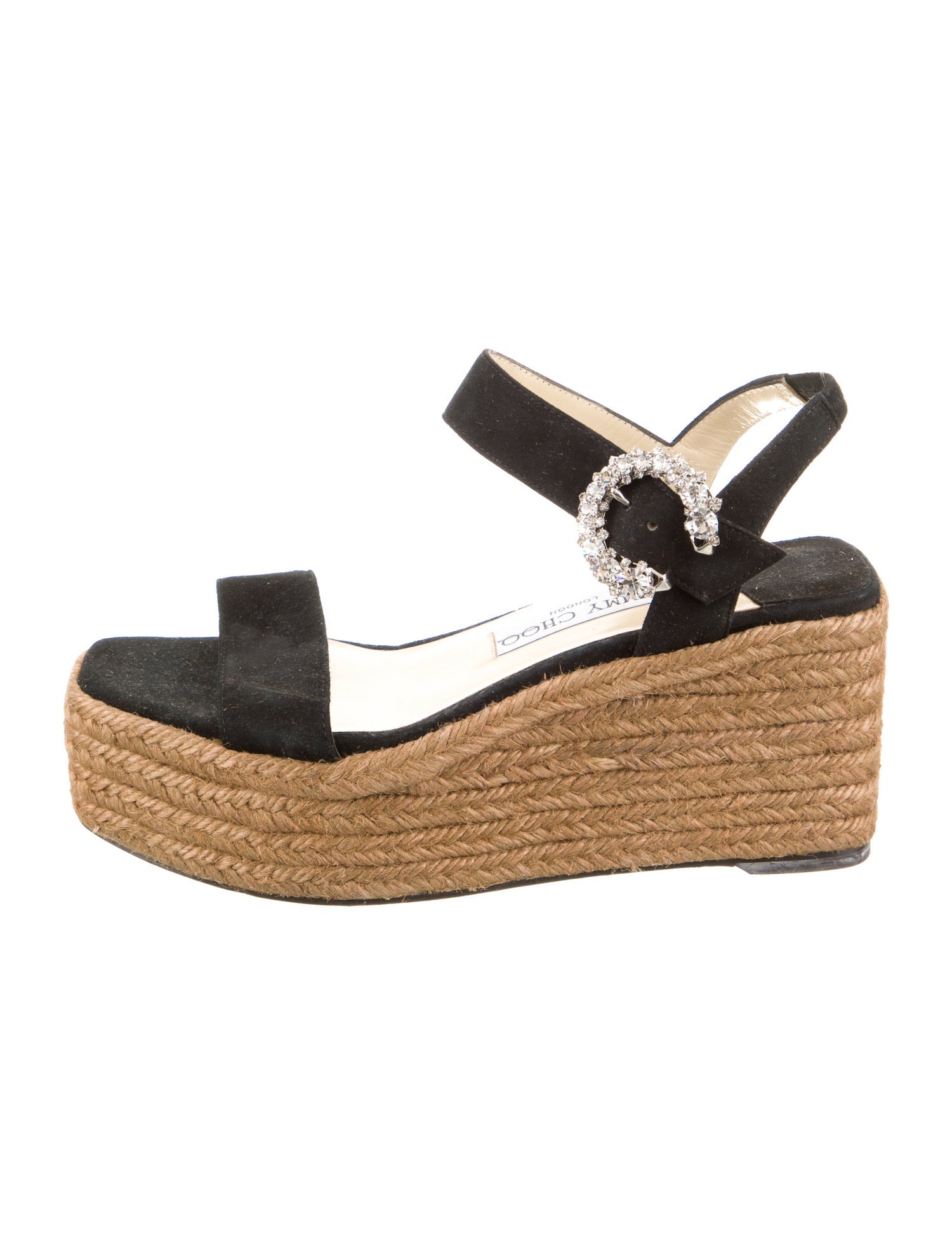 Jimmy Choo Suede Crystal Embellishments Espadrilles